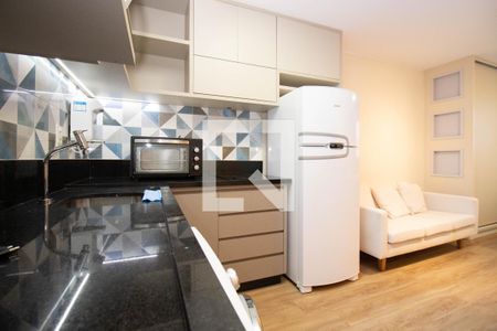 Studio para alugar com 28m², 1 quarto e 1 vaga Studio para alugar com 28m², 1 quarto e 1 vagaCozinha e Área de Serviço