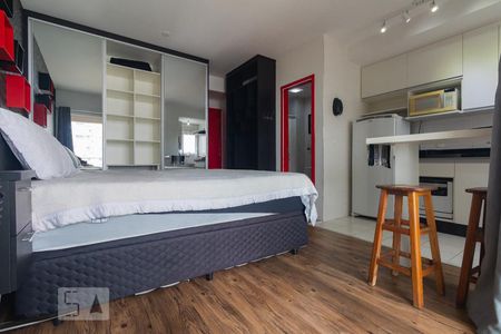 Sala-Quarto de apartamento à venda com 1 quarto, 32m² em Cidade Monções, São Paulo
