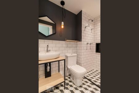 Banheiro Social de apartamento à venda com 1 quarto, 62m² em Alphaville Empresarial, Barueri