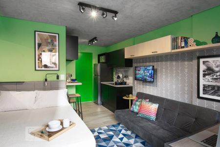 Sala - Quarto de kitnet/studio para alugar com 1 quarto, 22m² em Consolação, São Paulo