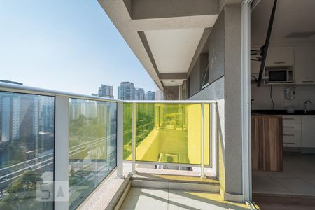 Varanda de kitnet/studio para alugar com 1 quarto, 38m² em Brooklin Paulista, São Paulo