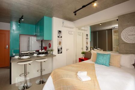 Quarto e Cozinha de kitnet/studio à venda com 1 quarto, 30m² em República, São Paulo