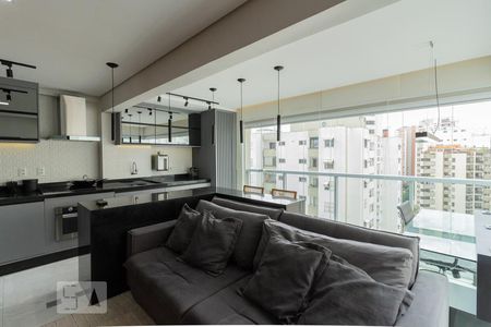 Sala de apartamento à venda com 1 quarto, 43m² em Santo Amaro, São Paulo