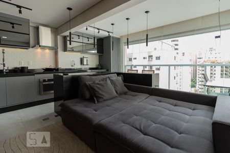 Sala de apartamento à venda com 1 quarto, 43m² em Santo Amaro, São Paulo