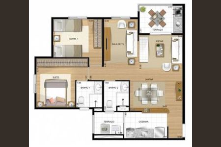Apartamento à venda com 72m², 2 quartos e 1 vagaPlanta