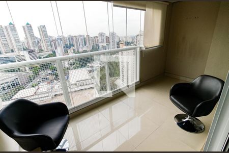 Varanda da Sala de apartamento à venda com 1 quarto, 49m² em Vila Andrade, São Paulo
