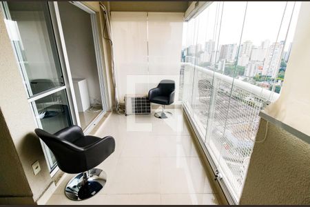 Varanda da Sala de apartamento à venda com 1 quarto, 49m² em Vila Andrade, São Paulo