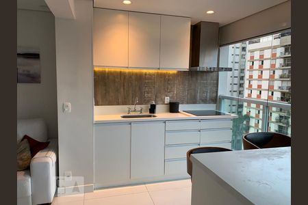 varanda/cozinha de apartamento para alugar com 1 quarto, 41m² em Brooklin Paulista, São Paulo