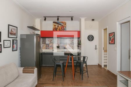 Sala e Cozinha de apartamento à venda com 1 quarto, 51m² em Barra Funda, São Paulo