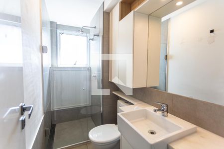 Banheiro da Suíte de apartamento à venda com 1 quarto, 48m² em Lourdes, Belo Horizonte