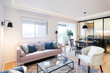 Sala de apartamento para alugar com 1 quarto, 69m² em Brooklin Paulista, São Paulo