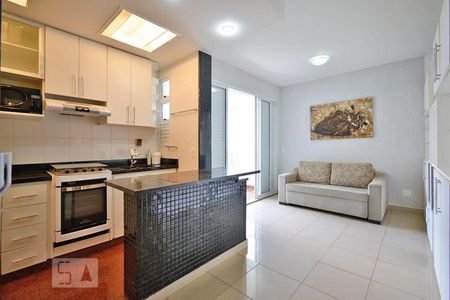 Cozinha de apartamento para alugar com 1 quarto, 50m² em Vale do Sereno, Nova Lima