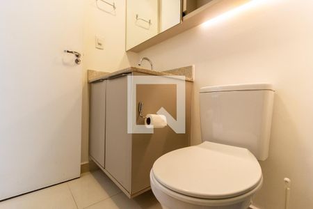 Banheiro social de kitnet/studio à venda com 1 quarto, 24m² em Jardim Paulistano, São Paulo