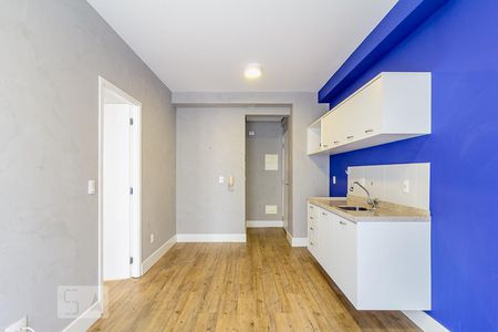 Sala e cozinha de apartamento à venda com 1 quarto, 44m² em Vila Olímpia, São Paulo