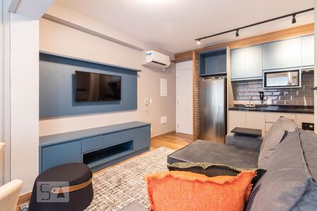 Sala de apartamento à venda com 1 quarto, 44m² em Indianópolis, São Paulo