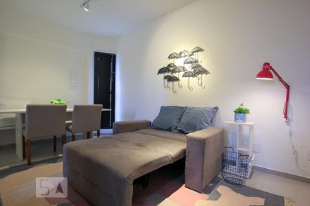 Detalhe Sala de apartamento para alugar com 1 quarto, 46m² em Cambuí, Campinas
