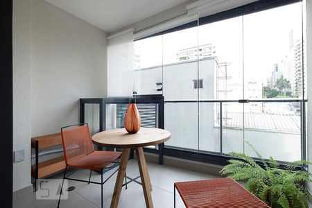 Quarto - Varanda de kitnet/studio para alugar com 1 quarto, 25m² em Cerqueira César, São Paulo