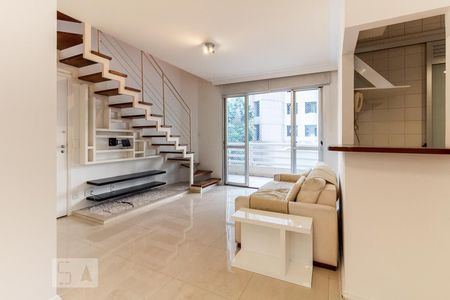 Sala de apartamento para alugar com 2 quartos, 80m² em Indianópolis, São Paulo