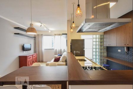 Sala de Jantar / Cozinha de apartamento para alugar com 1 quarto, 47m² em Cidade Monções, São Paulo