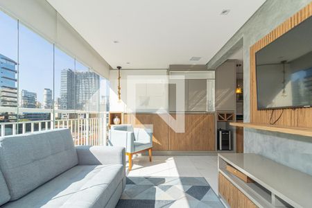 Varanda da Sala de apartamento para alugar com 1 quarto, 54m² em Vila Nova Conceição, São Paulo