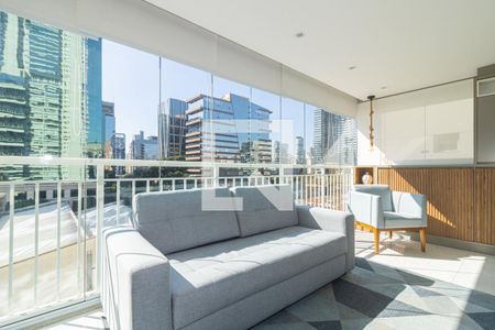 Varanda da Sala de apartamento para alugar com 1 quarto, 54m² em Vila Nova Conceição, São Paulo