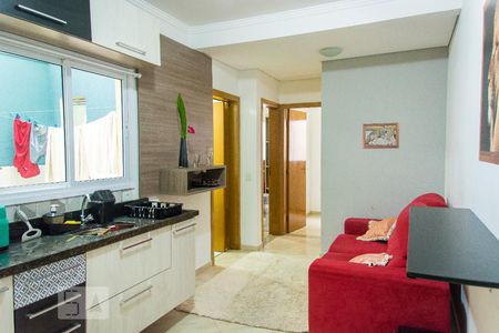 Sala/Cozinha de apartamento à venda com 2 quartos, 45m² em Parque Erasmo Assunção, Santo André