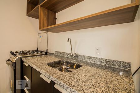 Detalhe Sala/Cozinha de apartamento à venda com 1 quarto, 25m² em Bela Vista, São Paulo