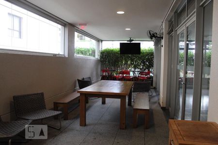 Studio para alugar com 36m², 1 quarto e 1 vagaChurrasqueira