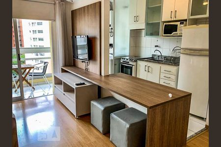 Detalhe Sala de apartamento para alugar com 1 quarto, 43m² em Vila Olímpia, São Paulo