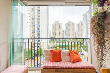 Varanda da Sala de apartamento para alugar com 3 quartos, 62m² em Jardim Celeste, São Paulo