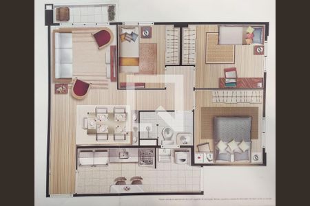 Apartamento para alugar com 65m², 3 quartos e 1 vagaPlanta do imóvel 
