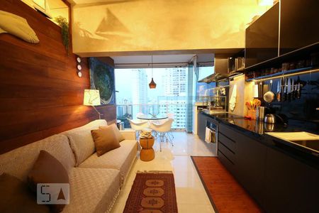 Sala  de apartamento à venda com 1 quarto, 40m² em Cidade Monções, São Paulo