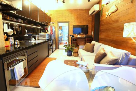 Cozinha - Sala  de apartamento à venda com 1 quarto, 40m² em Cidade Monções, São Paulo