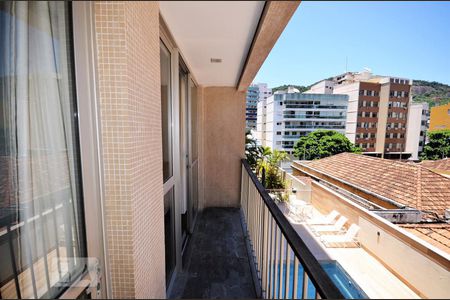 Varanda da Sala de apartamento para alugar com 1 quarto, 59m² em Botafogo, Rio de Janeiro