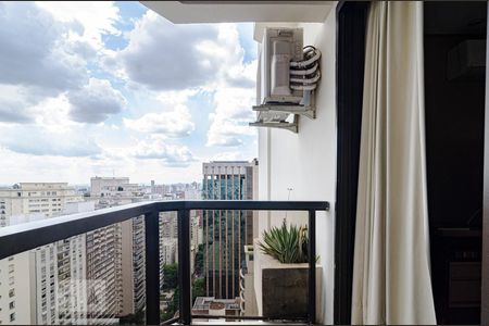 Varanda da sala de apartamento à venda com 1 quarto, 46m² em Cerqueira César, São Paulo
