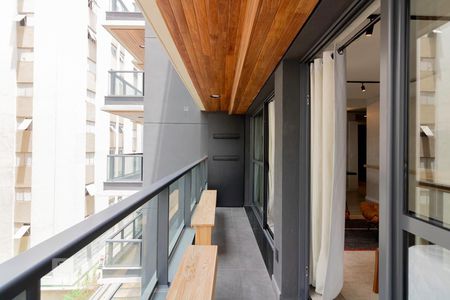 Varanda Sala de apartamento para alugar com 1 quarto, 56m² em Itaim Bibi, São Paulo