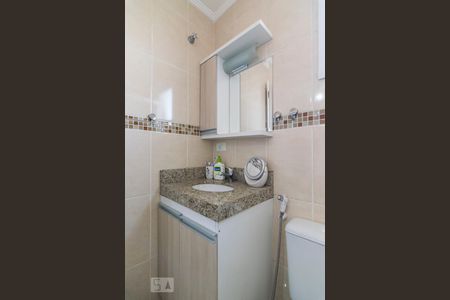 Banheiro da Suíte 1 de apartamento à venda com 3 quartos, 81m² em Parque das Nações, Santo André