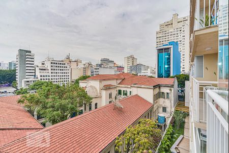 Vista da Sacada da Sala de kitnet/studio para alugar com 1 quarto, 28m² em Liberdade, São Paulo