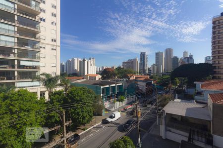 Sacada - Vista de apartamento à venda com 1 quarto, 40m² em Brooklin Paulista, São Paulo