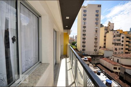 Varanda da Sala de apartamento à venda com 1 quarto, 45m² em Centro, Rio de Janeiro