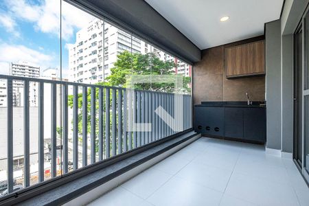 Varanda de apartamento à venda com 1 quarto, 49m² em Jardim Paulista, São Paulo