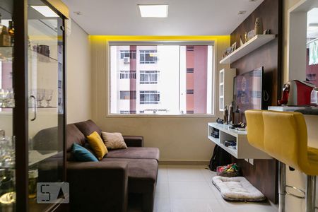 Sala de apartamento para alugar com 1 quarto, 54m² em Boqueirão, Santos