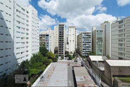 Vista da Sala de apartamento à venda com 1 quarto, 28m² em Higienópolis, São Paulo