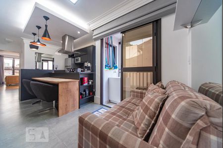Sala de apartamento para alugar com 1 quarto, 51m² em Vila Valparaíso, Santo André