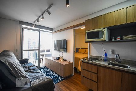 Sala de apartamento para alugar com 1 quarto, 35m² em Real Parque, São Paulo