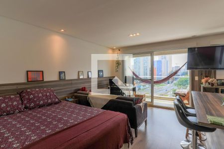 Sala/Quarto de apartamento à venda com 1 quarto, 36m² em Brooklin Paulista, São Paulo