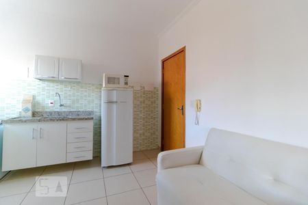 Sala e Cozinha de apartamento à venda com 1 quarto, 30m² em Parque Rural Fazenda Santa Cândida, Campinas