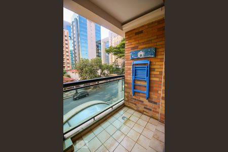 Varanda da Sala de apartamento à venda com 1 quarto, 45m² em Brooklin Paulista, São Paulo