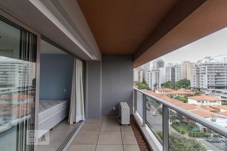 Varanda de kitnet/studio para alugar com 1 quarto, 42m² em Brooklin Paulista, São Paulo