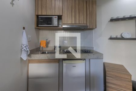 Cozinha de kitnet/studio para alugar com 1 quarto, 35m² em Indianópolis, São Paulo